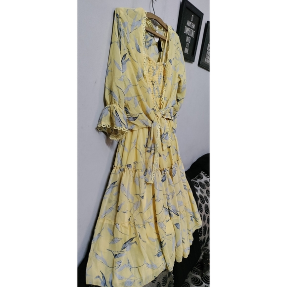 Yellow floral Midi with matching shrug - Picture 5 of 8